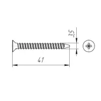 Саморезы пот/г по металлу (мелкая резьба) 3,5x41 оксид (уп 100шт) пакет