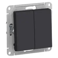 Механизм выключателя двухклавишный СП AtlasDesign 10А карбон SE ATN001051 Systeme Electric