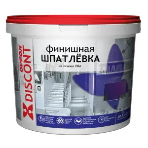 Шпатлевка ОРЕОЛ ДИСКОНТ финишная интерьерная водно-дисперсионная на основе ПВА 1,3кг