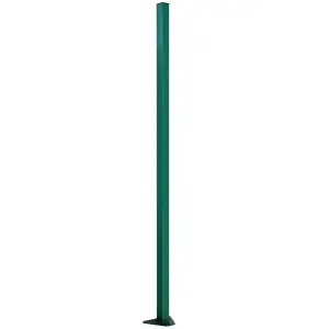 Столб PE RAL 6005 62*55*2065мм с треугольным фланцем, 4 отверстия (толщ. 1,4мм)