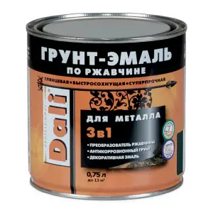 Грунт-эмаль по ржавчине 3 в 1 серый графит (RAL 7024) 0,75л DALI