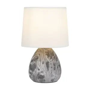 Лампа настольная ЭРА Rivoli Damaris 7037-501 1 х Е14 40 Вт керамика черно-белая с абажуром