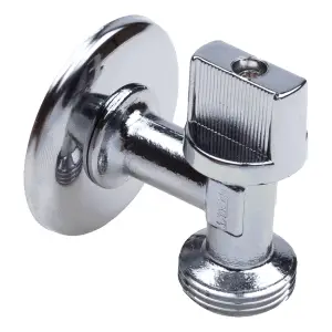 Кран шаровой угловой для СМ с отражателем, хром MM 1/2x3/4 штуцер-штуцер ручка-флажок, хром AQualink 120/10