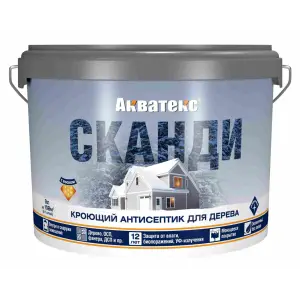 Антисептик кроющий для дерева Акватекс СКАНДИ графит 9 л